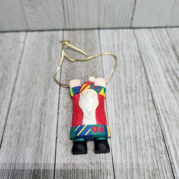 Vintage CG Santa Claus Christmas Tree Hanging Ornaments Ceramic 3'' Tall - Picture 3 of 5